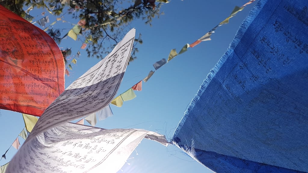 Watching the effects of the wind on the flags is a mindfulness exercise